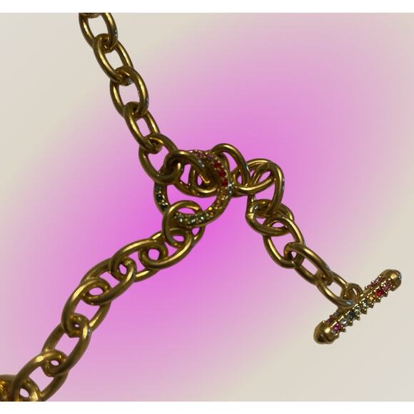 Diane Von Furstenberg DVF Multicolor Swarovski Toggle Necklace Earrings Set NWT - Picture 11 of 13